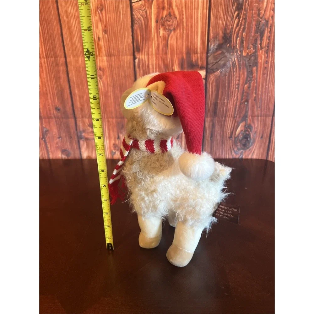 BEARINGTON PLUSH - HOLLY‎ Llama With Santa Hat And Scarf Christmas Decor
